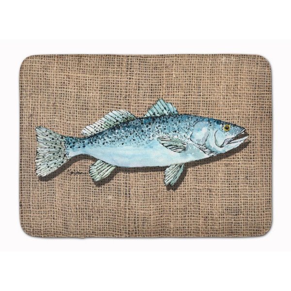 Carolines Treasures Fish Speckled Trout Machine Washable Memory Foam Mat 8737RUG